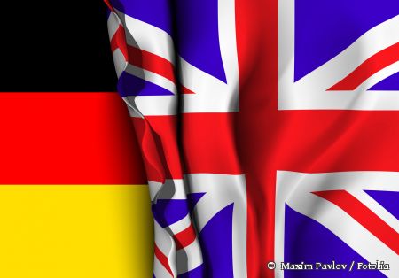 Montage: Deutsche und Britische Flagge ©  Maxim Pavlov / Fotolia