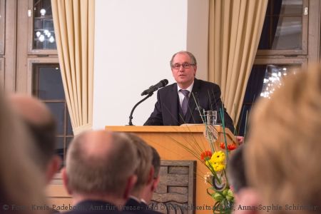 Landrat Manfred Müller  beim Neujahrsempfang des Kreises Paderborn © Foto: Amt für Presse- und Öffentlichkeitsarbeit, Kreis Paderborn, Anna-Sophie Schindler