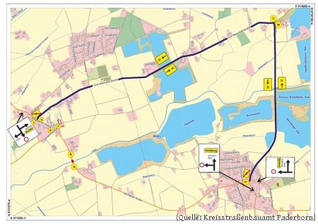 Karte mit der Umleitungsstrecke