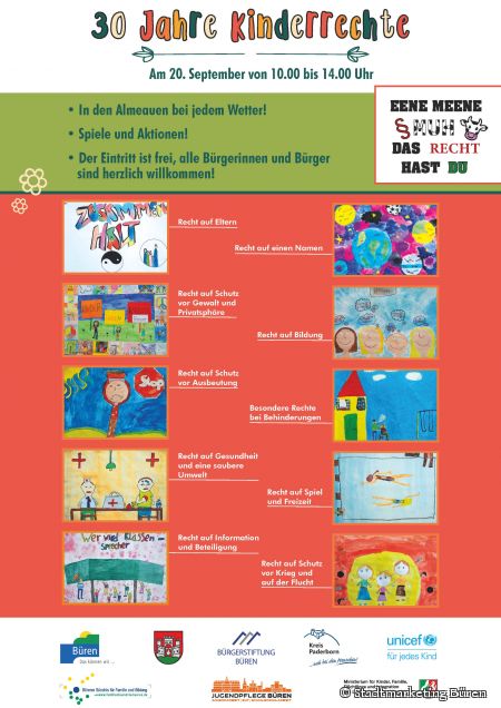 Plakat 30 Jahre Kinderrechte zum Weltkindertag am 20. September  in Büren