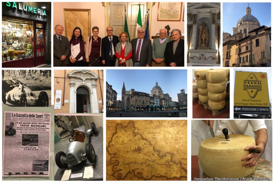 Es sind Bilder der verschiedenen Sehenswürdigkeiten in Mantua zu sehen