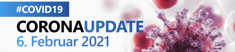 CoronaUpdate Headerbild mit einem dargesteltem Virus