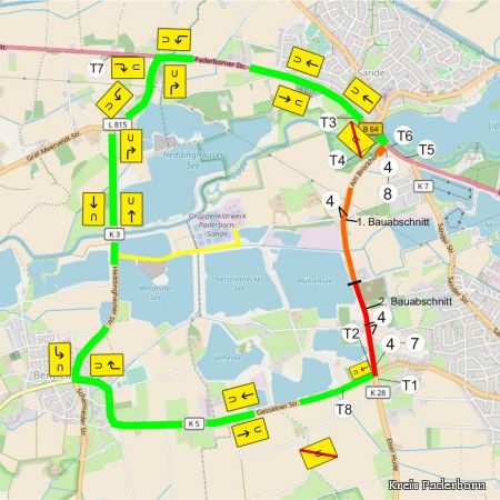 Das Foto zeigt den Umleitungsstrecke, diese ist auf der Seite auch als pdf herunterladbar