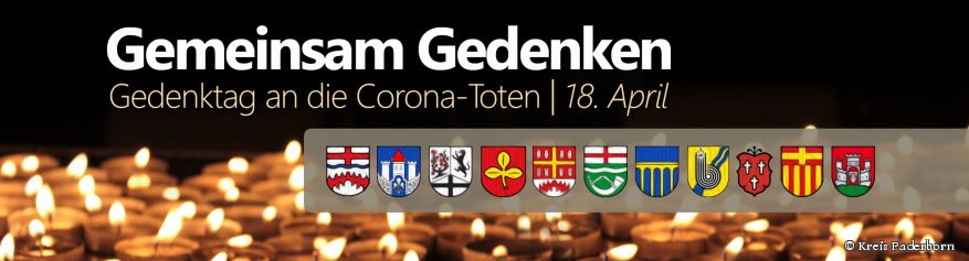 Bild mit vielen Kerzen und den Wappen der Kommunen.