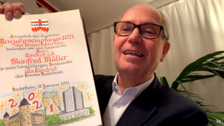 Landrat a.D. Manfred Müller als Gast beim digitalen Neujahrsempfang 2021