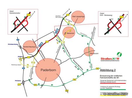 Bauphase 2 der B1-Sanierung © Straßen NRW