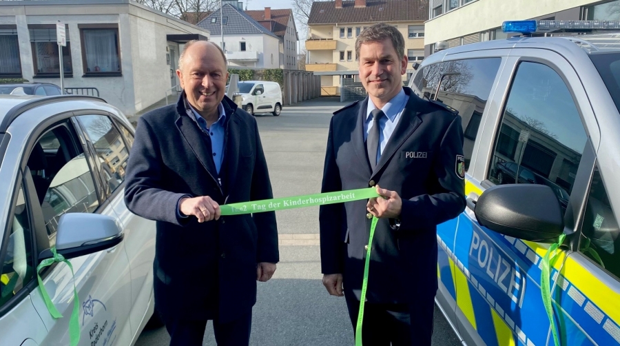 Landrat und Leiter der Kreispolizeibehörde Paderborn Christoph Rüther, Polizeioberrat Philipp Meiners als stellv. Abteilungsleiter Polizei.