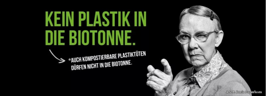 Kein Plastik in die Biotonne