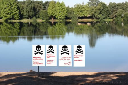 Trügerische Idylle, hier lauern tödliche Gefahren – Baggerseen sind Baustellen und keine Schwimmbäder (Foto: Kreis Paderborn)