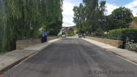 Brücke  über die Alme in Weine kann ab sofort wieder befahren werden (Foto: Kreis Paderborn)