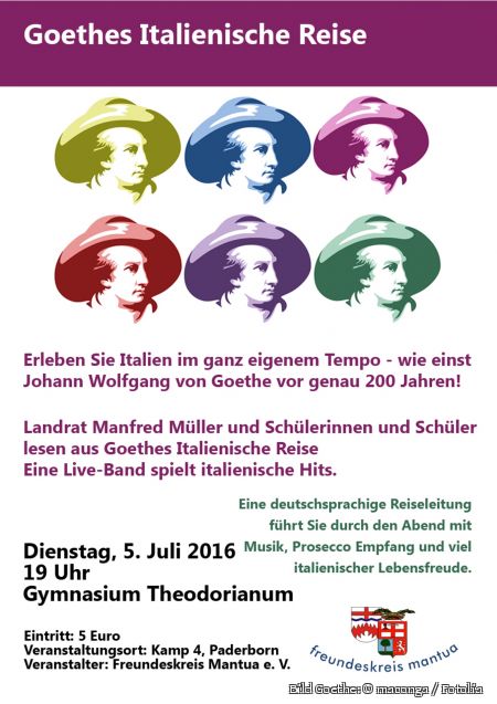 Plakat zur Lesung (Bild Goethe: © maconga / Fotolia)