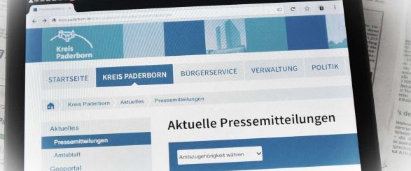 Schriftzug Pressemitteilungen