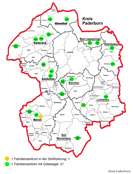 Familienzentren Kreiskarte