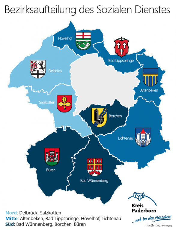 Bezirksaufteilung des Allgemeinen Sozialen Dienstes