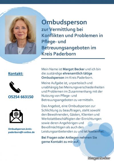 Ombudsperson Margot Becker für den Kreis Paderborn
