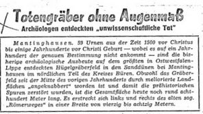 Ausschnitt aus der Westfalenpost vom 17.10.1960