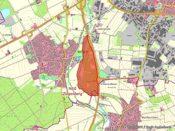 Detailkarte zum Naturschutzgebiet „Ziegenberg“