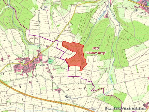 Detailkarte zum Naturschutzgebiet "Geimer Berg"