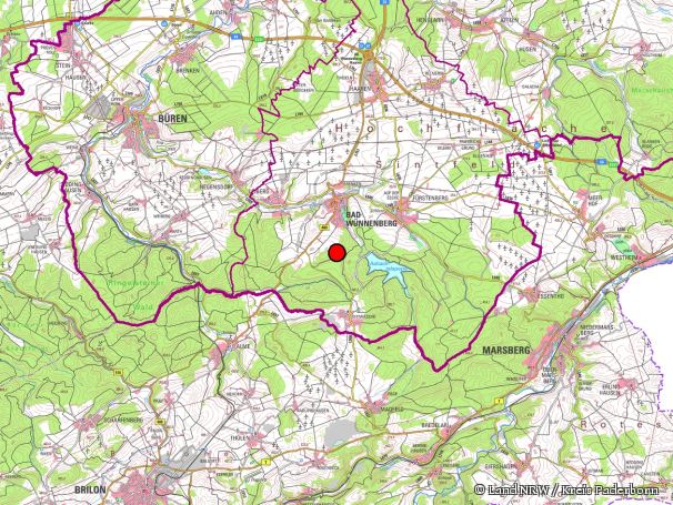 Übersichtskarte zum Naturschutzgebiet „Waldbachtal“