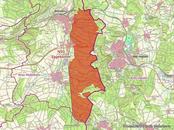 Detailkarte zum Naturschutzgebiet „Eggekamm“