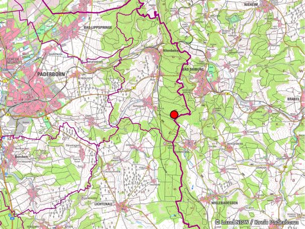 Übersichtskarte zum Naturschutzgebiet "Bodental - Ochsenberg"