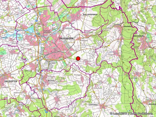 Übersichtskarte zum Naturschutzgebiet „Krumme Grund / Pamelsche Grund“