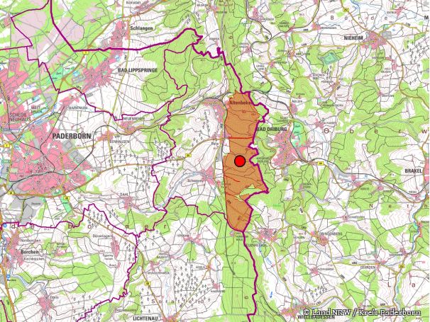 Übersichtskarte zum Naturschutzgebiet „Eggekamm“