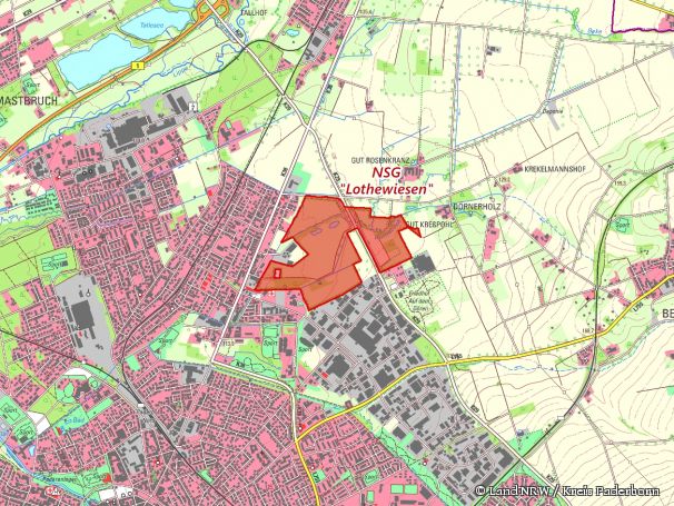 Detailkarte zum Naturschutzgebiet „Lothewiesen“
