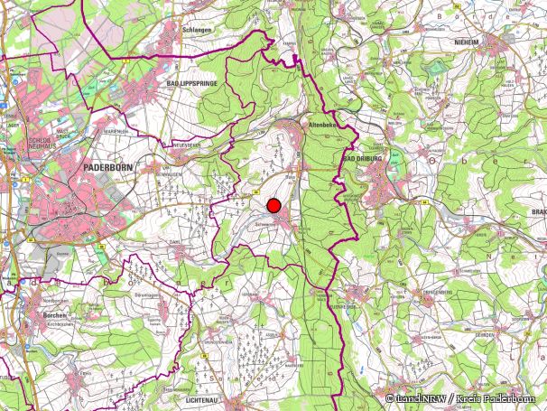 Übersichtskarte zum Naturschutzgebiet "Steinbruch Schwaney"