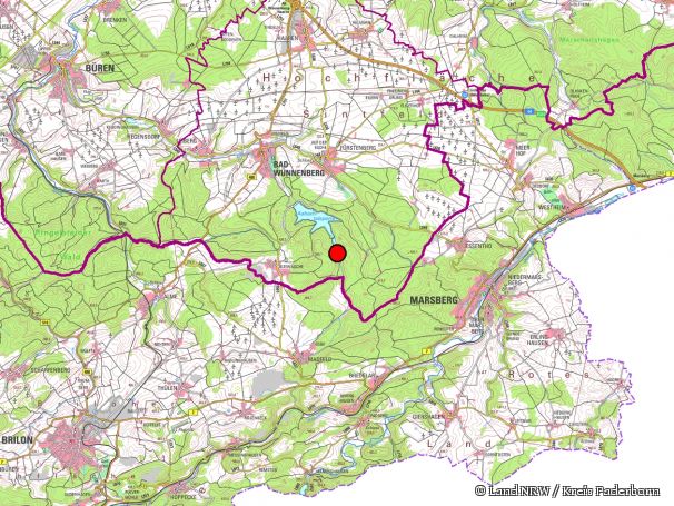 Übersichtskarte zum  Naturschutzgebiet „Große Aa“