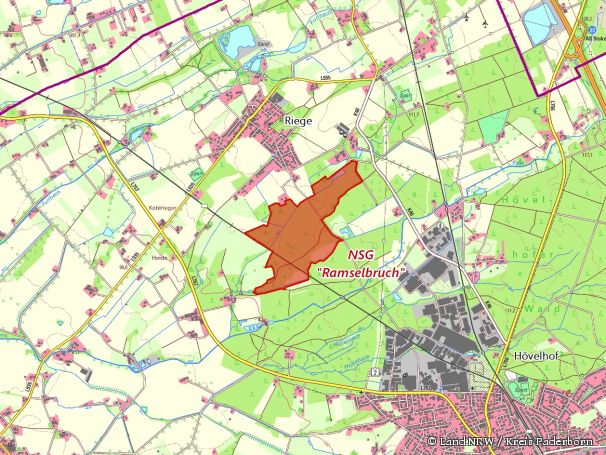 Detailkarte zum Naturschutzgebiet „Ramselbruch“