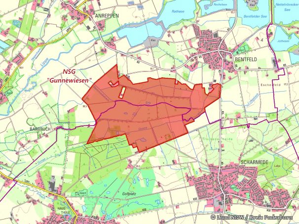 Detailkarte zum  Naturschutzgebiet „Gunnewiesen“