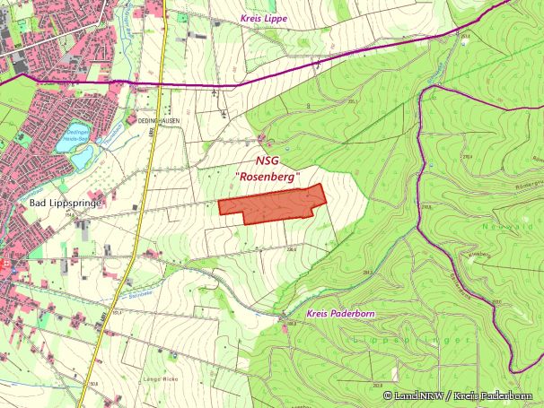 Detailkarte zum Naturschutzgebiet „Rosenberg“