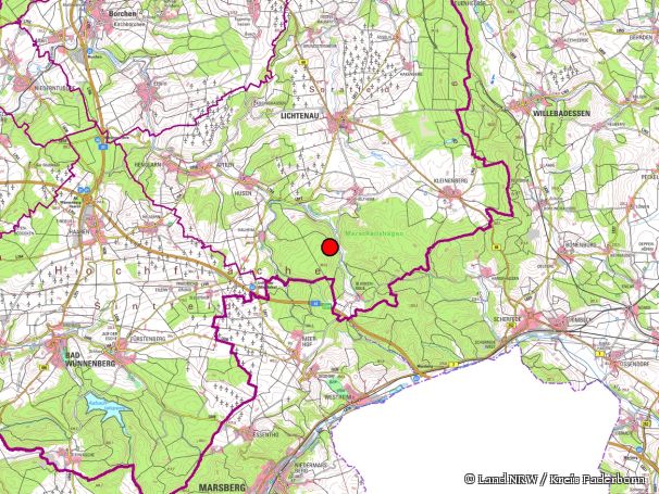 Übersichtskarte zum Naturschutzgebiet „Marschallshagen und Nonnenholz mit oberem Altenautal“