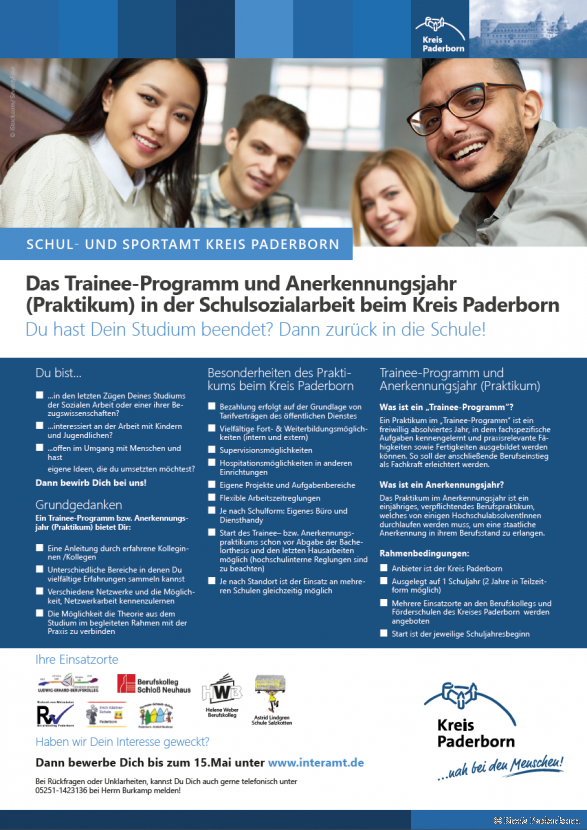 Das Plakat des Traineeprogramms